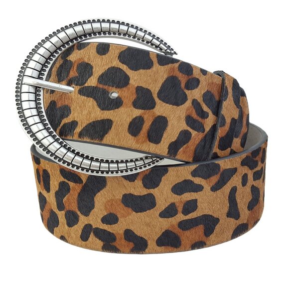 Wide width Leopard Hair Belt